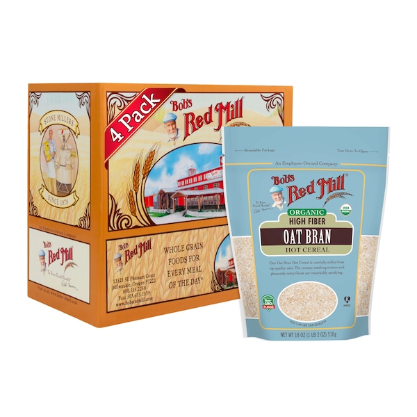 Bobs Red Mill Natural Foods Bob's Red Mill Organic Oat Bran 18 oz. Bag, PK4 - 6051S184
