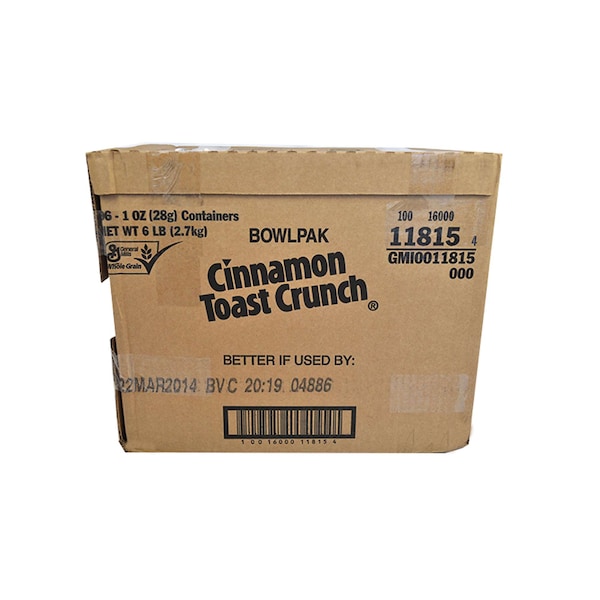 Cinnamon Toast Crunch Cinnamon Toast Crunch Cereal Single Serve Bowlpak 1 oz. Cup, PK96 - 16000-11815