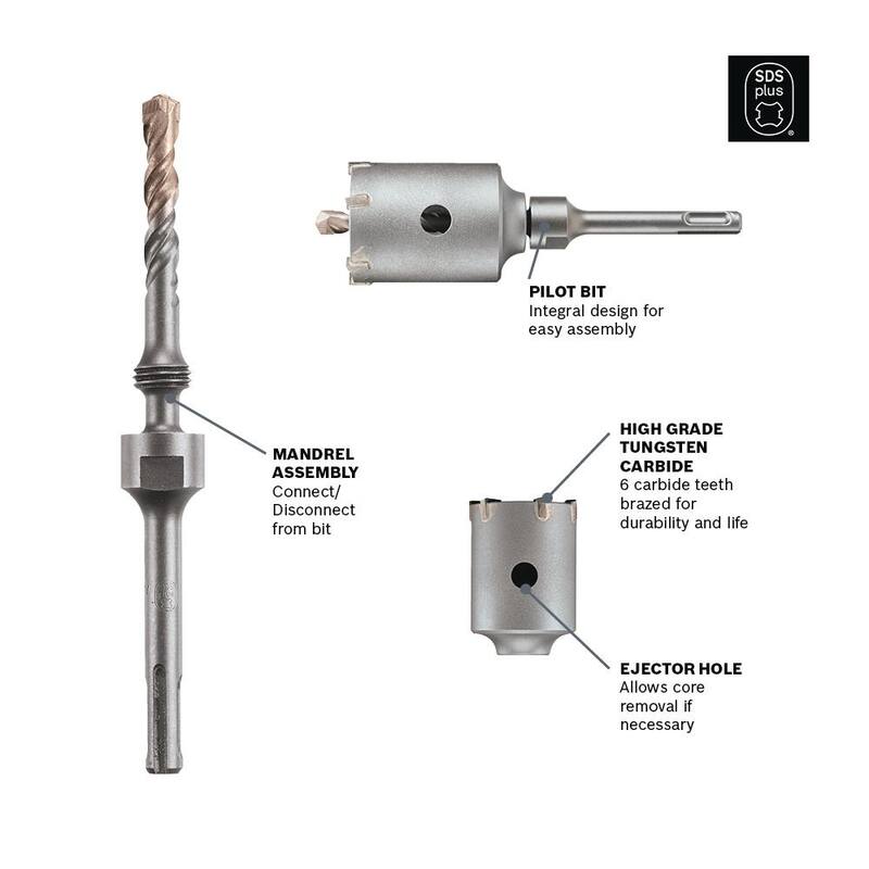 Extensión de 1-1/2 pulgadas SDS-Plus para Broca de Núcleo de Pared Delgada SPEEDCORE - T3927SC