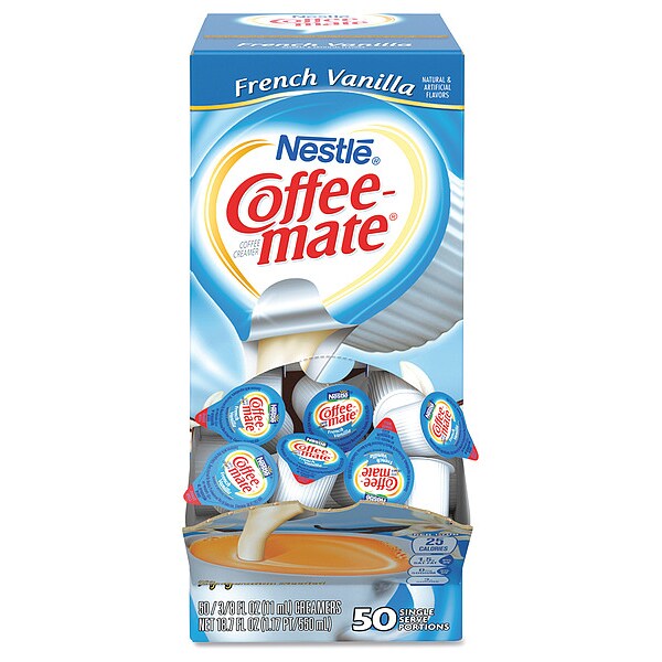 Coffee Mate Liquid Coffee Creamer, French Vanilla, 0.38 oz Mini Cups, PK200 - 35170
