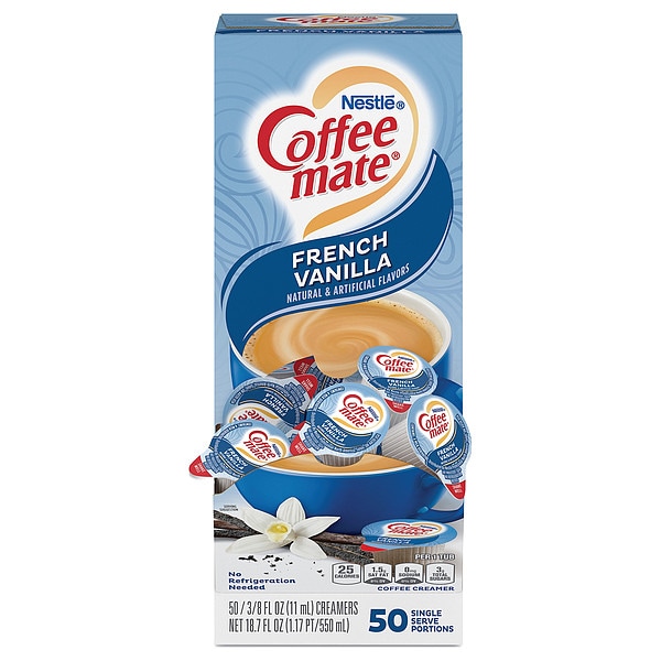 Coffee Mate Liquid Coffee Creamer, French Vanilla, 0.38 oz Mini Cups, PK200 - 35170
