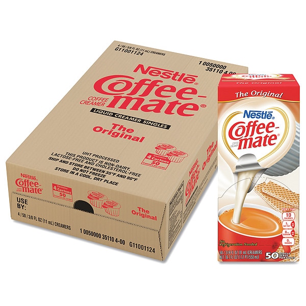 Coffee Mate Liquid Coffee Creamer, Original, 0.38 oz Mini Cups, PK200 - 35110