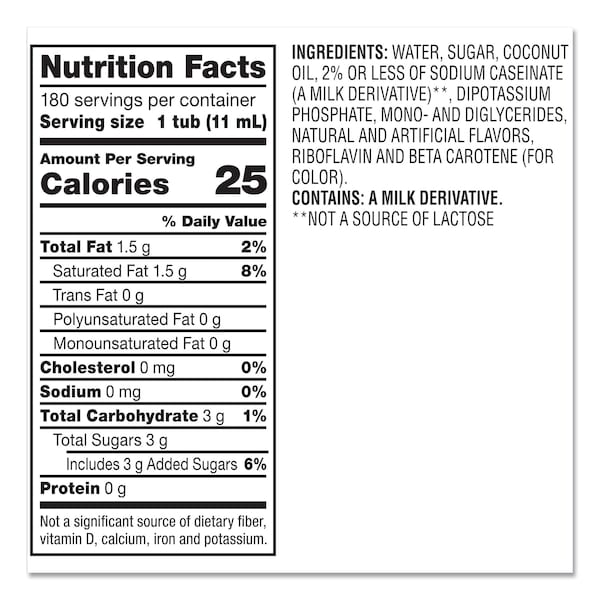 Coffee Mate Liquid Coffee Creamer, Hazelnut, 0.38 oz Mini Cups, 180PK - 11000374