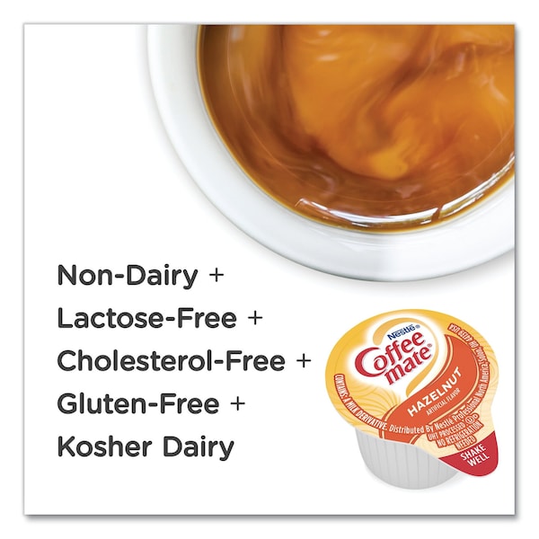 Coffee Mate Liquid Coffee Creamer, Hazelnut, 0.38 oz Mini Cups, 180PK - 11000374