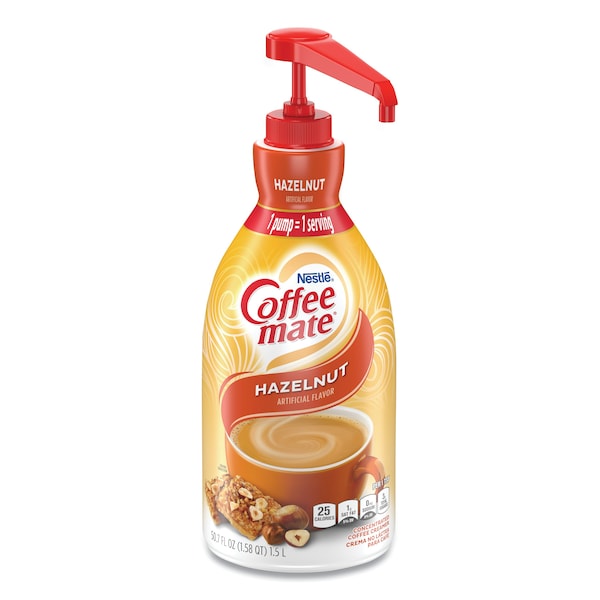 Coffee Mate Liquid Coffee Creamer, Hazelnut, 1.5 L Pump Bottle - 31831