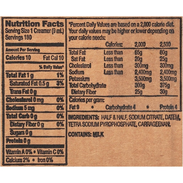 International Delight Creamer, Half and Half, PK180 - 102042