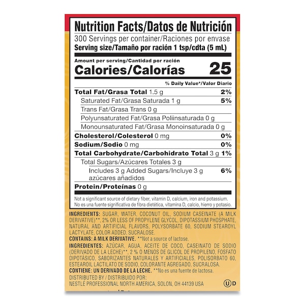 Coffee Mate Liquid Coffee Creamer, Hazelnut, 1.5 L Pump Bottle, PK2 - 31831