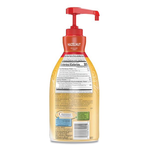 Coffee Mate Liquid Coffee Creamer, Hazelnut, 1.5 L Pump Bottle, PK2 - 31831