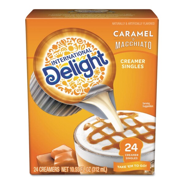 International Delight Liquid Non-Dairy Coffee Creamer, Caramel Macchiato, Mini Cups, PK24 - WWI101766