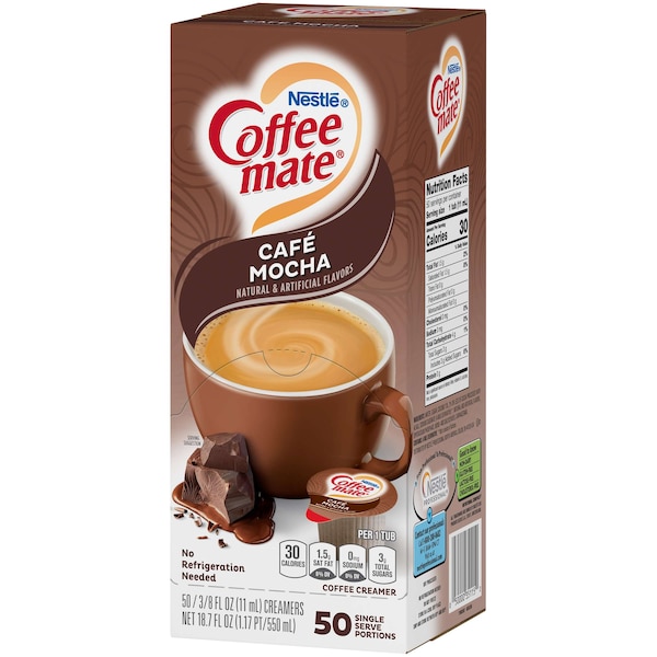 Coffee Mate Coffee-Mate Cafe Mocha Single Serve Liquid Creamer .375 oz. Cup, PK200 - 10050000351159