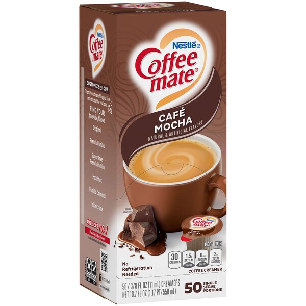 Coffee Mate Coffee-Mate Cafe Mocha Single Serve Liquid Creamer .375 oz. Cup, PK200 - 10050000351159