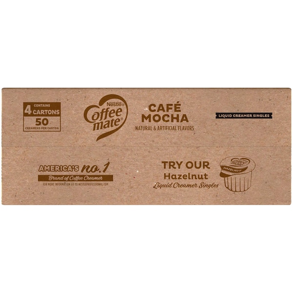 Coffee Mate Coffee-Mate Cafe Mocha Single Serve Liquid Creamer .375 oz. Cup, PK200 - 10050000351159