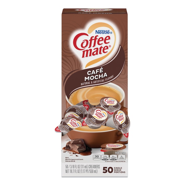 Coffee Mate Liquid Creamer, Cafe Mocha, 0.375 oz., PK50 - NES35115