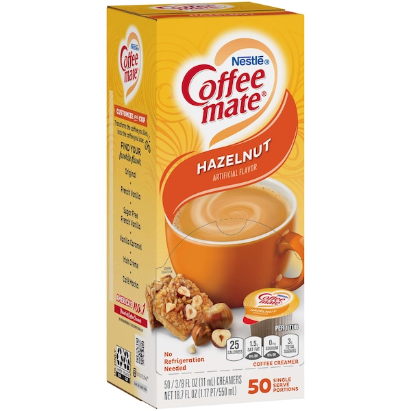 Coffee Mate Coffee-Mate Hazelnut Single Serve Liquid Creamer .375 oz. Cup, PK200 - 10050000351807