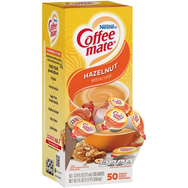 Coffee Mate Coffee-Mate Hazelnut Single Serve Liquid Creamer .375 oz. Cup, PK200 - 10050000351807