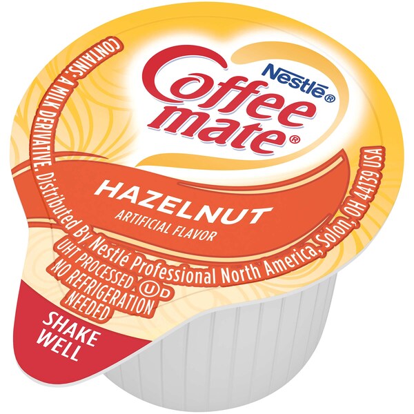 Coffee Mate Coffee-Mate Hazelnut Single Serve Liquid Creamer .375 oz. Cup, PK200 - 10050000351807