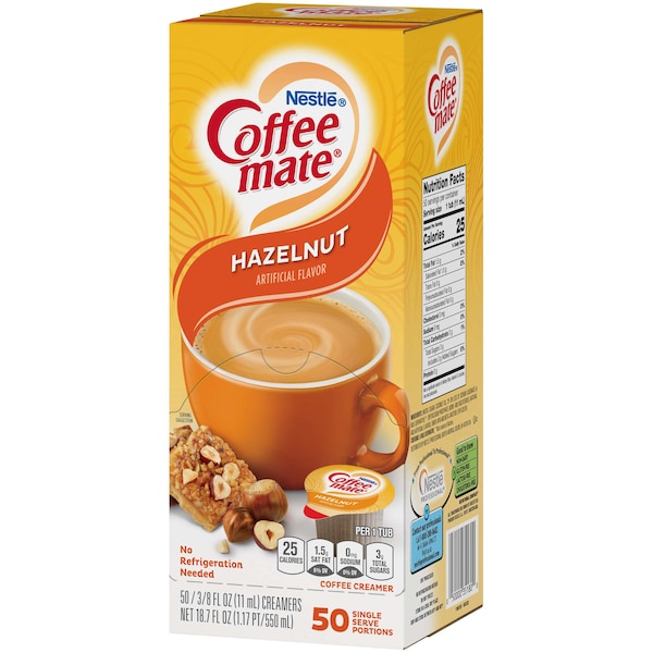 Coffee Mate Coffee-Mate Hazelnut Single Serve Liquid Creamer .375 oz. Cup, PK200 - 10050000351807