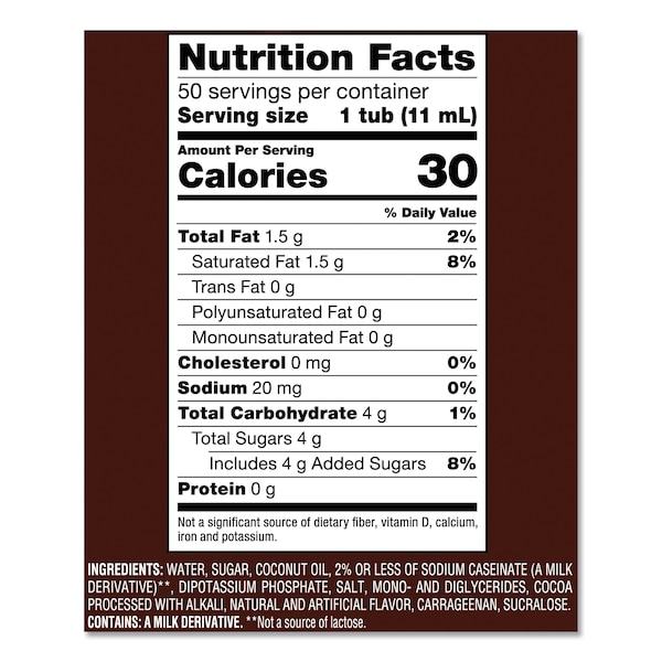 Coffee Mate Liquid Coffee Creamer, Snickers, 0.38 oz Mini Cups, PK50 PK - 61425