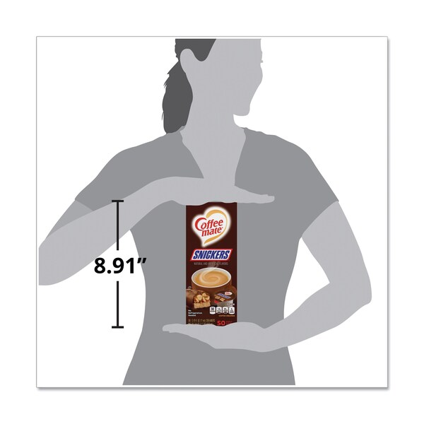 Coffee Mate Liquid Coffee Creamer, Snickers, 0.38 oz Mini Cups, PK50 PK - 61425