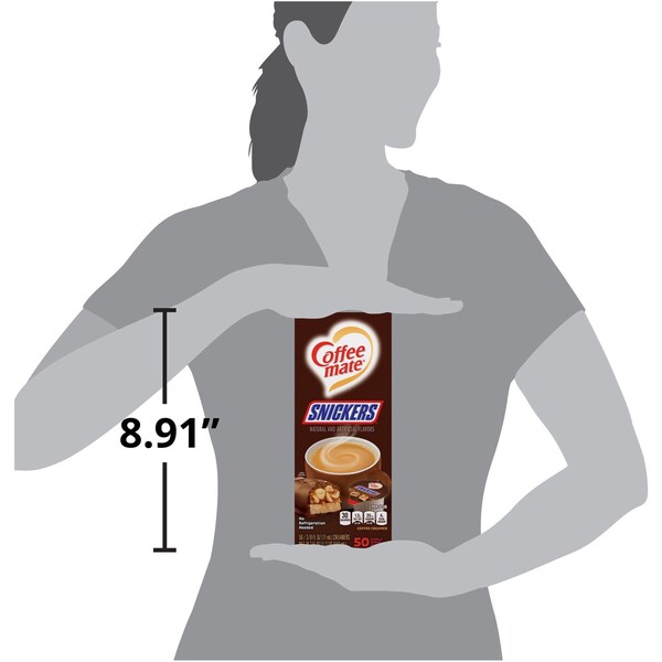 Coffee Mate Liquid Coffee Creamer, Snickers, 0.38 oz Mini Cups, PK50 PK - 61425