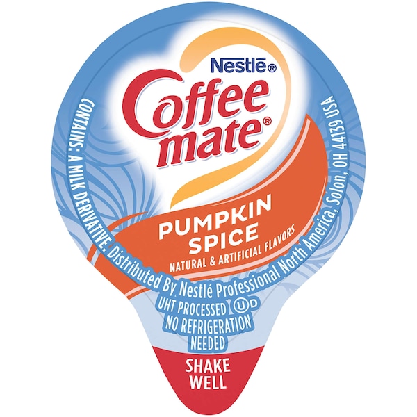 Nestle Coffee-Mate Pumpkin Spice Liquid Creamer .375 oz. Container, PK200 - 00050000755202_
