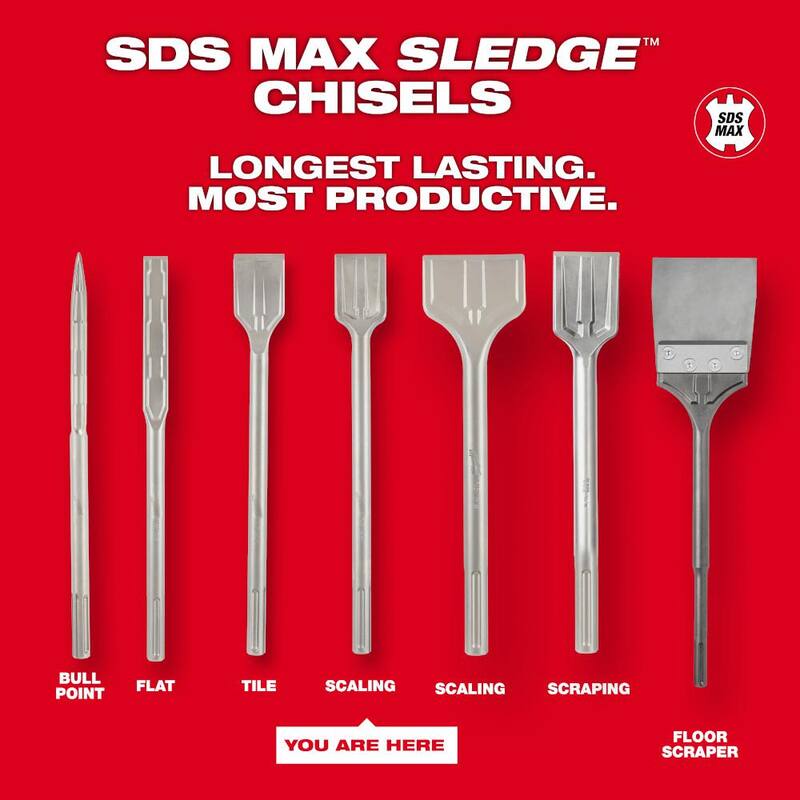 Martillo de escariador SDS-MAX de 2 pulgadas x 15 pulgadas de Milwaukee - 48-62-4084