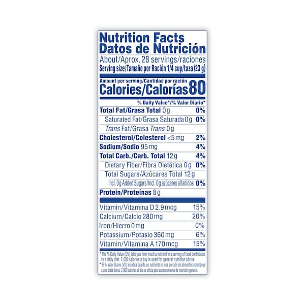 Carnation Instant Nonfat Dry Milk, Unsweetened, 22.75 oz Canister, PK4 - 12428935