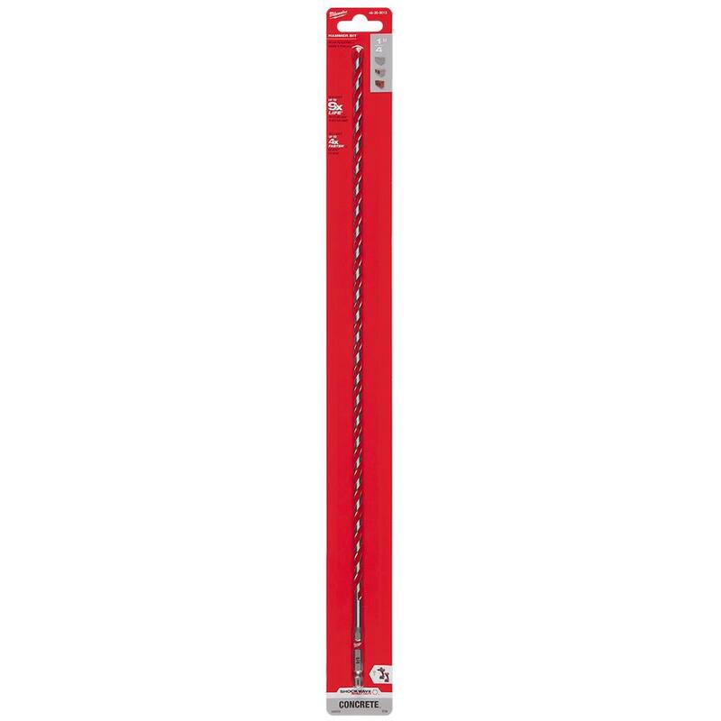 Broca para martillo SDS-Plus SHOCKWAVE de carburo de 1/4 pulg. x 16 pulg. x 18 pulg. de Milwaukee - 48-20-9013