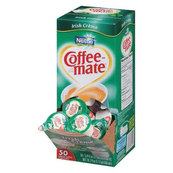 Coffee Mate Liquid Coffee Creamer, Irish Cream, 0.38 oz Mini Cups, PK200 - 35112CT