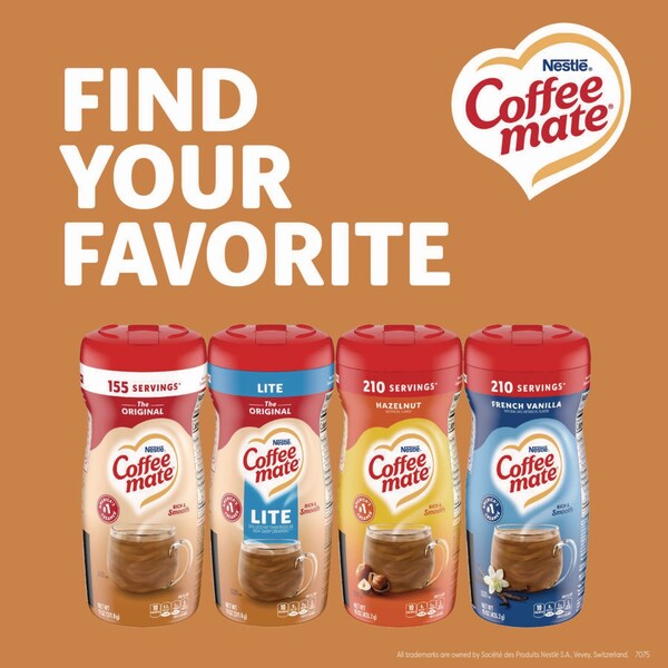 Coffee Mate Original Lite Powdered Creamer, 11 oz Canister - 005000074185