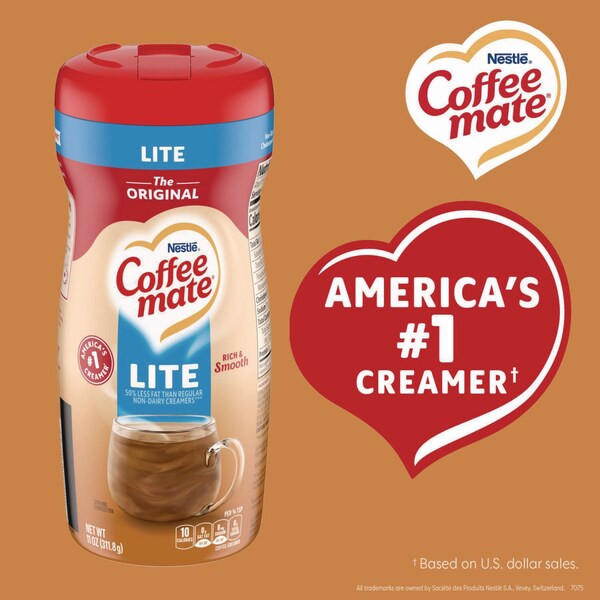 Coffee Mate Original Lite Powdered Creamer, 11 oz Canister - 005000074185