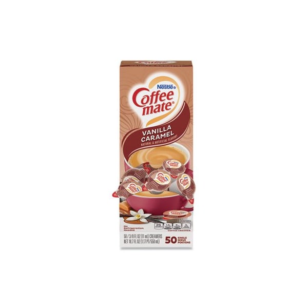 Nestle Coffeemate, LIQUID COFFEE CREAMER, VANILLA CARAMEL, 0.38 OZ MINI CUPS, 50PK - 79129