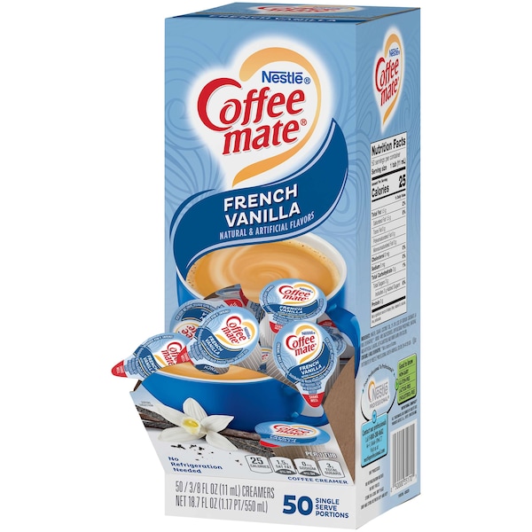 Coffee Mate French Vanilla Single Serve Liquid Creamer .375 oz. Cup, PK200 - 10050000351708