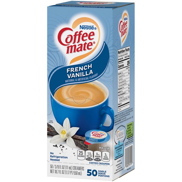 Coffee Mate French Vanilla Single Serve Liquid Creamer .375 oz. Cup, PK200 - 10050000351708