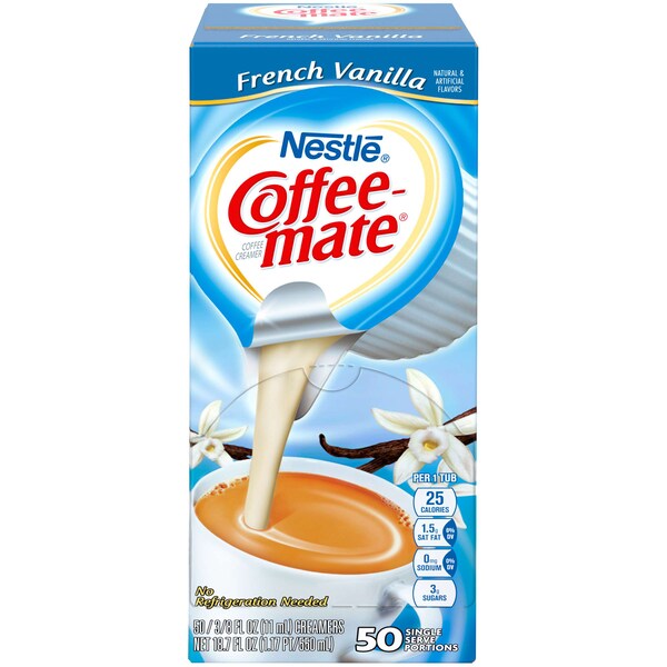 Coffee Mate French Vanilla Single Serve Liquid Creamer .375 oz. Cup, PK200 - 10050000351708