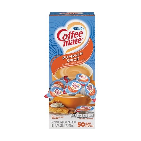 Nestle Coffeemate 75520, LIQUID COFFEE CREAMER, PUMPKIN SPICE, 0.38 OZ MINI CUPS - NES75520