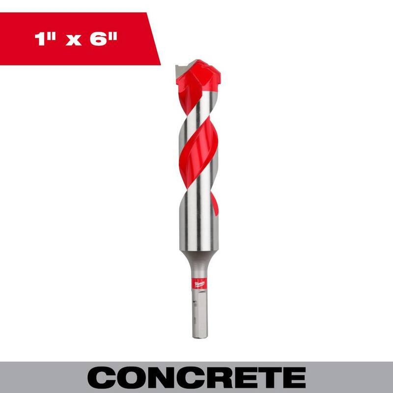 Broca de carburo de 1 pulg. x 4 pulg. x 6 pulg. para martillo perforador Milwaukee para concreto, piedra, y mampostería - 48-20-9049