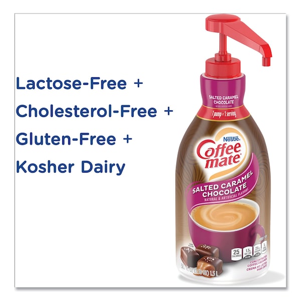 Coffee Mate Liquid Creamer Pump Bottle, Salted Caramel Chocolate, 1.5 Liter - 79976