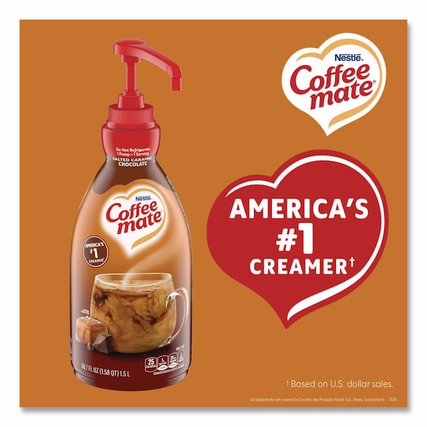 Coffee Mate Liquid Creamer Pump Bottle, Salted Caramel Chocolate, 1.5 Liter - 79976
