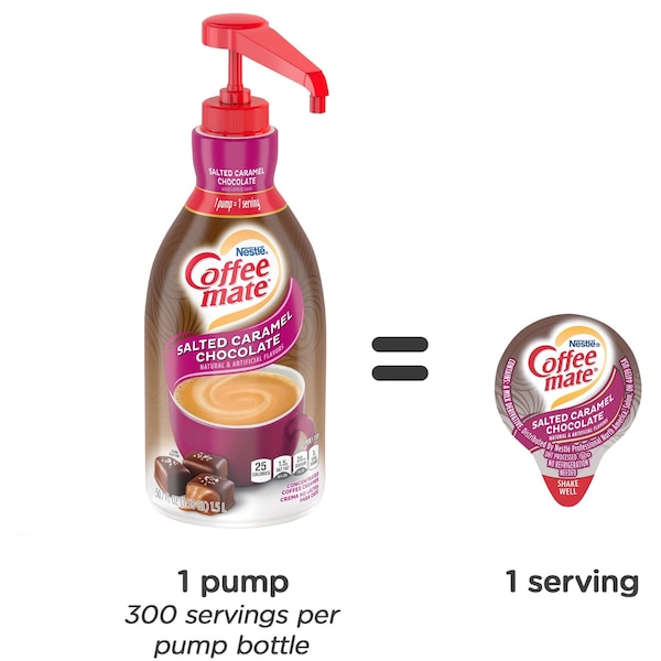 Coffee Mate Liquid Creamer Pump Bottle, Salted Caramel Chocolate, 1.5 Liter - 79976