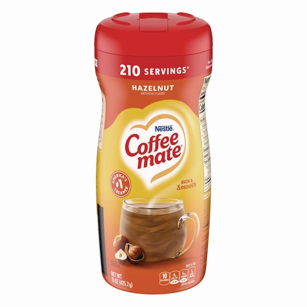 Coffee Mate Hazelnut Creamer Powder, 15 oz Canister - 00050000494002