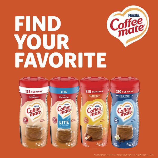 Coffee Mate Hazelnut Creamer Powder, 15 oz Canister - 00050000494002