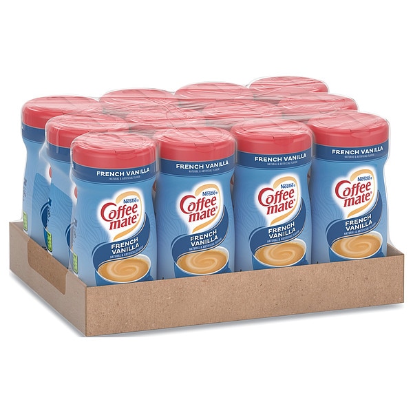 Coffee Mate Non-Dairy Powdered Creamer, French Vanilla, 15 oz Canister, PK12 - 35775