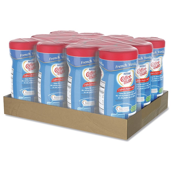 Coffee Mate Non-Dairy Powdered Creamer, French Vanilla, 15 oz Canister, PK12 - 35775
