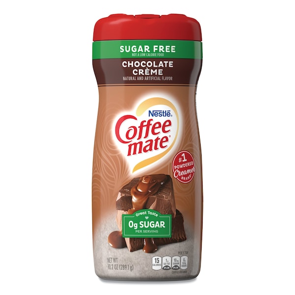 Coffee Mate Sugar Free Chocolate Cream Powdered Creamer, 10.2 oz Canister - 59573