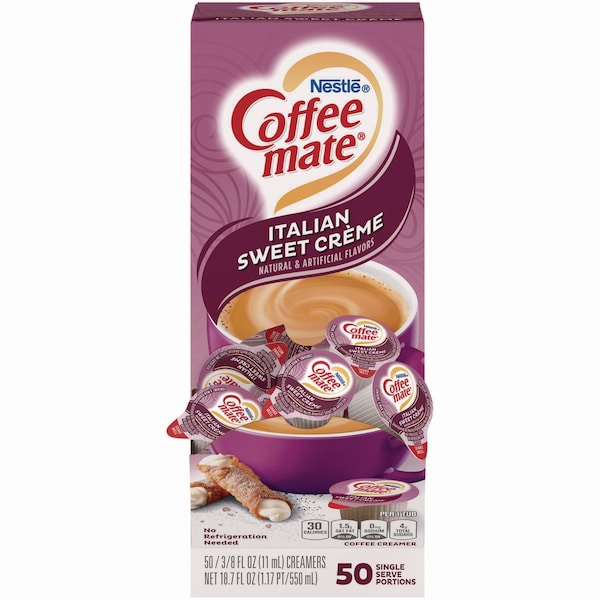 Coffee Mate Liquid Coffee Creamer, Italian Sweet Cream, 0.38 oz Mini Cups, PK200 - 5000084652