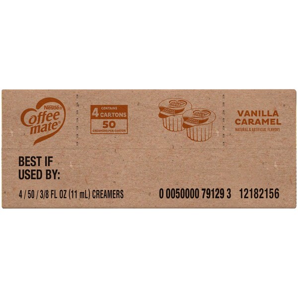 Coffee Mate Vanilla Caramel Single Serve Liquid Creamer .375 oz. Cup, PK200 - 00050000791293