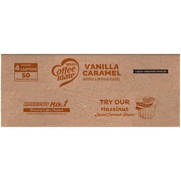 Coffee Mate Vanilla Caramel Single Serve Liquid Creamer .375 oz. Cup, PK200 - 00050000791293