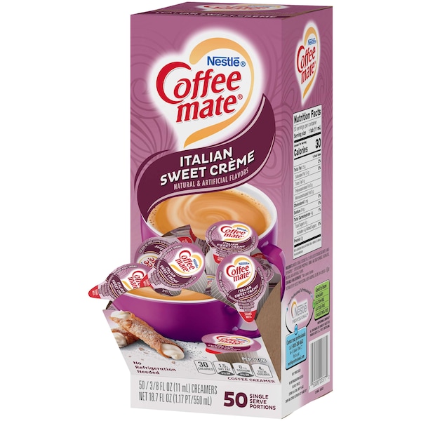 Nestle Italian Sweet Creme Single Serve Liquid Creamer .375 oz. Cup, PK200 - 00050000846528