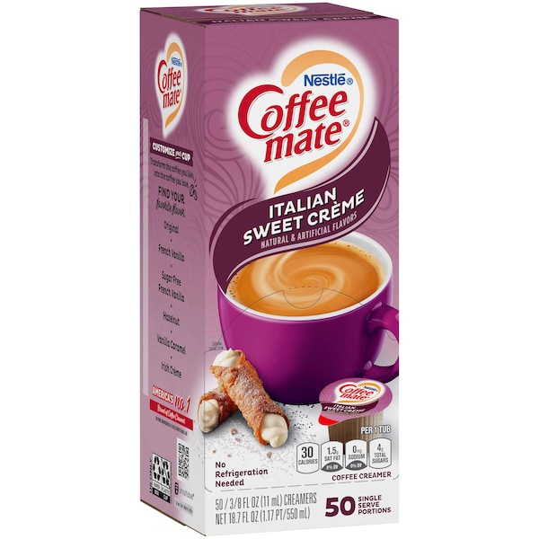 Nestle Italian Sweet Creme Single Serve Liquid Creamer .375 oz. Cup, PK200 - 00050000846528